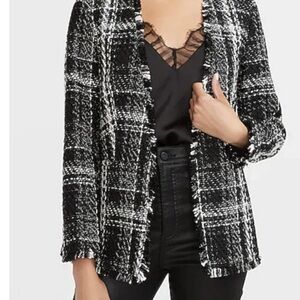 Express tweed plaid jacket cardigan  Black and White Tweed Jacket